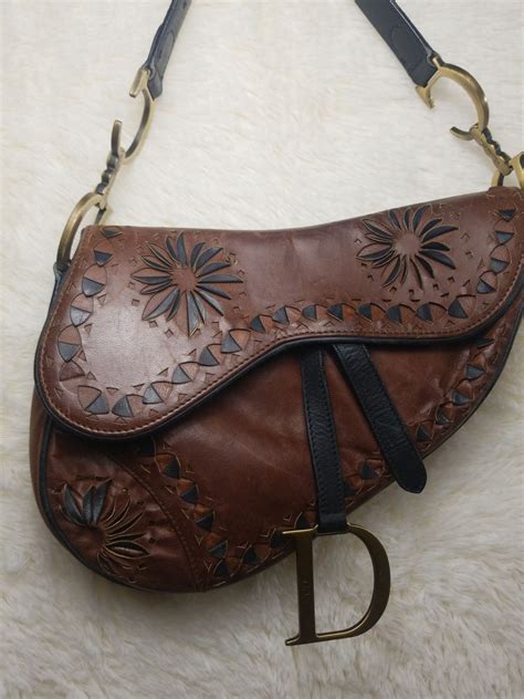 dior saddle bag brown vintage